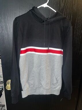 Antony Morato Black, Gray & Red Color-Block Pullover Hoodie